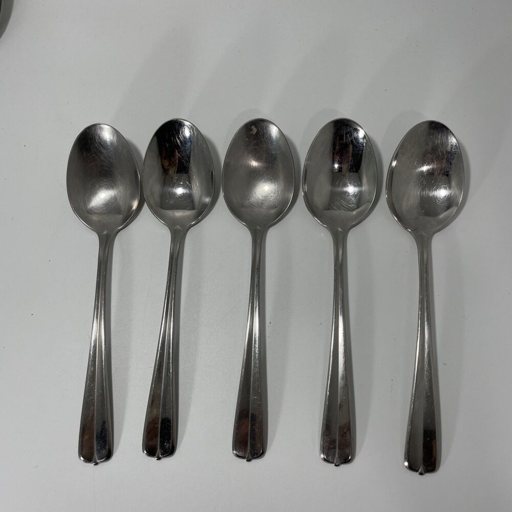 Lot Of 5 Oneida GALA IMPULSE Stainless Oval Spoon 6 3/4” Vintage